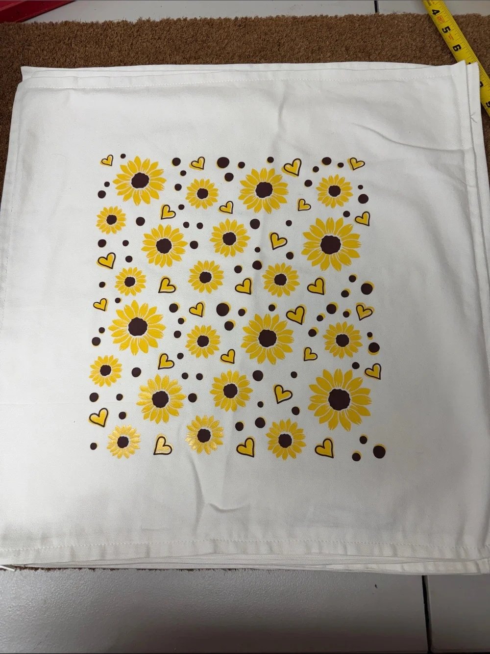 Set of 3 Yellow Sunflower Printed Pillow Cover. 20x20